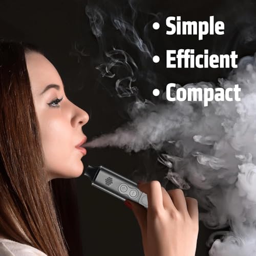 Vaporizer Cannabis verdampfer IOUQ KIT kräuter verdampfer Keramische Heizkammer LCD Display Bildschirm unterstützt weed e zigarette präzise Temperaturregelung (Diamantschwarz)