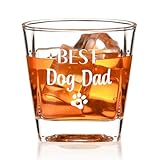 Futtumy Best Dog Dad Whisky Glasses, Dog Dad Gifts for Men, Dad Gifts for Fathers Day, Gifts for Dad, Dad Christmas Gifts, Gifts for Dad Who Wants Nothing, Dog Dad Gifts from Daughter Son Kids, 8 oz