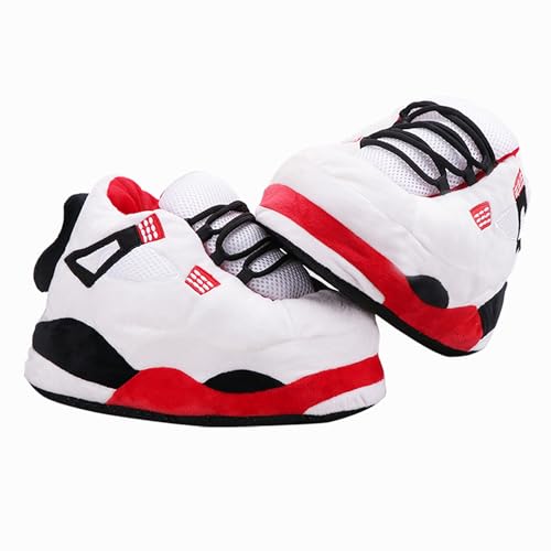 Warm Plush Sneaker Slippers, Trendy Anti-Slip Furry Soft House Shoes Fluffy Unisex Comfy Home Slides One Size Fits Most Indoor Outdoor