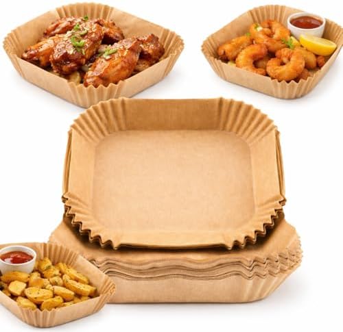 Kit com 100 Formas De Papel Para AirFryer Descartável Quadrada An...