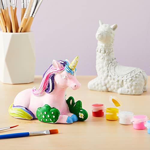 Bright Creations Unicorn And Llama Ceramic Painting Kit For Kids With 3Ml Paint Pod Strips, 2 Brushes And 2 Figures #TOP1