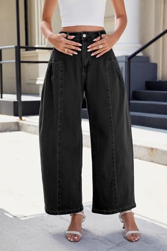 Women's Wide Leg Jeans High Waisted Straight Leg Baggy Jeans Bell Bottom Casual Denim Pants2