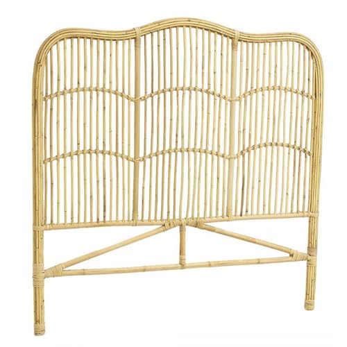 AUBRY GASPARD - Tête de Lit Rotin Naturel 140 cm - L 140 x H 140 x P 4 cm - Finition Naturelle - Design Ajouré Élégant - Artisanale Unique - Livrée Montée - Idéale Chambre Raffinée