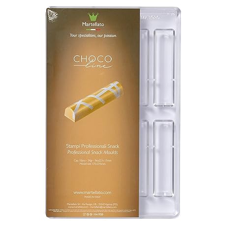 Martellato - Stampo per cioccolatini in policarbonato, barra mezza rotonda, 96 mm