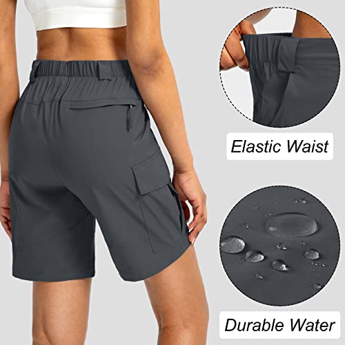 Viodia Women'S 7 Inch Hiking Cargo Shorts With Pockets Quick Dry Lightweight Shorts For Women Golf Casual Summer Shorts Steel Grey thumb #2