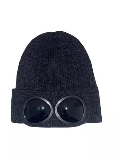 Image of CB4 Accessories Unisex Winter Beanie Hat with Integrated Goggles, Multiple Black