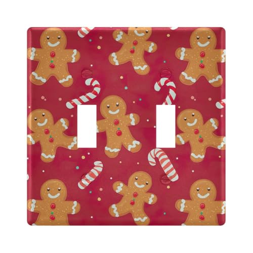 UMIRIKO Christmas Gingerbread Man Light Switch Cover Plate Covers Decorative Double Toggle Home Decor 202b7127