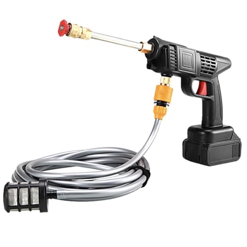 FfiMe 300W Portable Electric High Pressure Spray Water Gun, High Pressure Spray Gun Cordless High Pressure Washer, Specialized Foam Jug Car Wash, battery operated pressure washer black