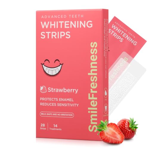Image of Teeth Whitening Strips, 14-Day Treatments Clinically Proven for Visible & Affordable Teeth Whitening, Enamel Care Whitening, Reduced Sensitivity Formula, Strawberry.