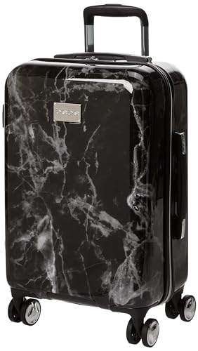 BEBE Luggage Reyna Hardside Carry-on Spinner, Black Marble, One Size
