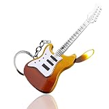 ZIPBIOCE Unique Creative Guitar Lighters,Refillable Butane Flame Windproof,Soft Flame Lighter,Mini Metal Vintage Keychain Decoration Lighter (05#)