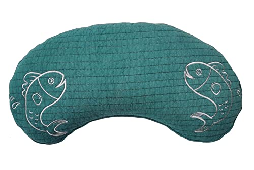 Almohadas Textiles, Almohadas de cáscara de alforfón, Almohada Curvada de alforfón de Hierbas saludables, pllows cervicales for Dormir, con Funda de Almohada (Color : Green)