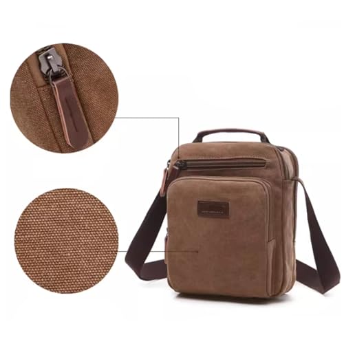 Lightweight Casual Shoulder Bag, Canvas, Multi Pocket, Men Vintage Crossbody Bag, for Work Business Office Travel3
