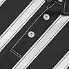 Allthemen Men's Polo Shirt Striped Casual Long Sleeve Printed Stylish T-Shirt Colorful Tops Breathable Black XXL #3