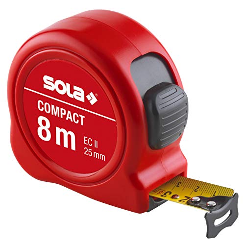 Sola 50500801 - Metro A Nastro Compact Co 8", 8 M, Colore: Rosso