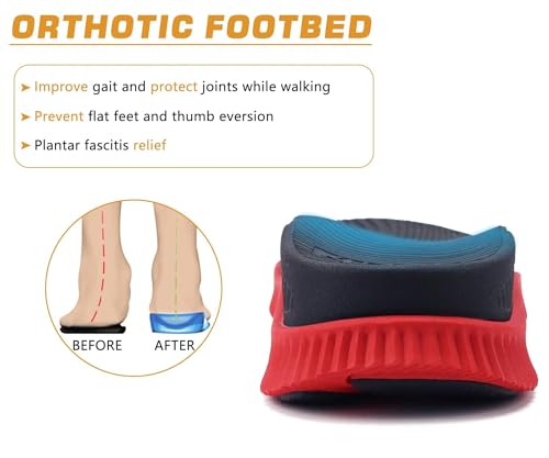 Image of KuaiLu Mens Hiking Sandals with Arch Support Orthopedic Walking Recovery Sandals for Plantar Fasciitis Open Toe Summer Athletic Sport Comfortable Cushion Breathable Outdoor Water Sandals Size7-13