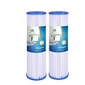 CFS – 2 Pack Pleated Water Filter Cartridges Compatible with 0.35 Sub-micron Post-Filter for Whole House Water Filter System Models – Removes Bad Taste – Replacement Filter Cartridge – 0.35 Micron