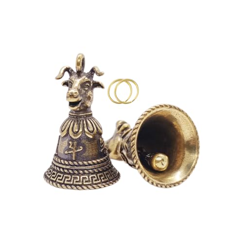 OYOYTLGX Mini Brass Bells, 2pcs with Copper Ring, Jingle Bells for Christmas Tree, Keychain, Crafting, Door Chime, Wedding Chimes, Bike, Motorcycle, Car, Cat, Dog