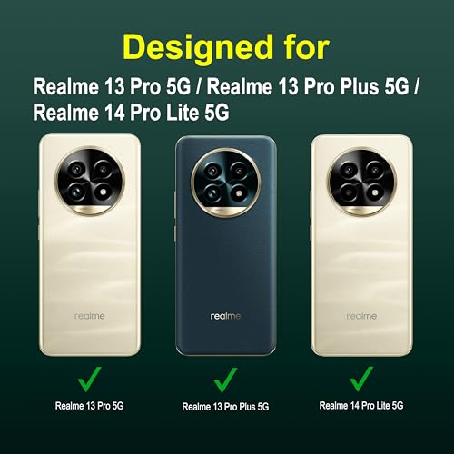 Image of Zapcase Back Case Cover for Realme 13 Pro 5G | Compatible for Realme 13 Pro Back Cover | Liquid Silicon Magic Case with Camera Protection |Dark Green