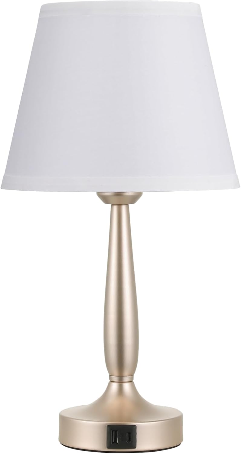 Kakanuo 寝室用タッチテーブルランプ、USB C充電ポート付き小型ベッドサイドランプ、リビングルーム用3ウェイ調光タッチコント