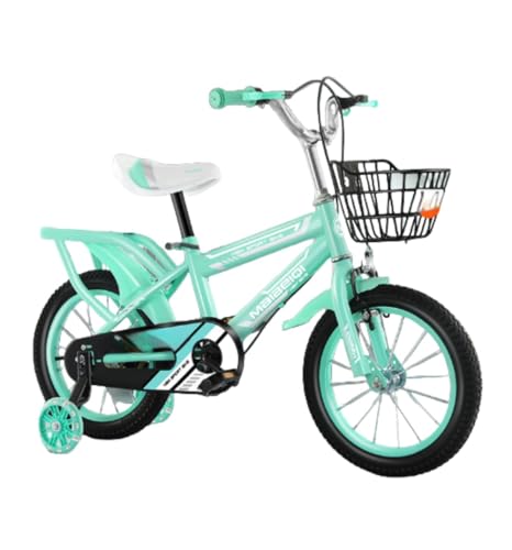 kiwet キッズバイク自転車 子供 12/ 14/16/18インチインチジュニア用自転車 マウンテンバイク 対象年齢2〜10歳 高炭素鋼フレーム かっこいい おしゃれ 組立簡単 高さ調節可能 男の子 女の子にも誕生日プレゼントに最適で (グリーン +ルミ
