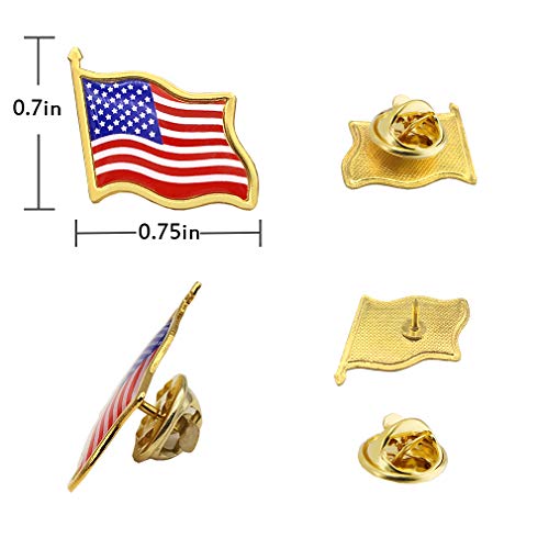 American Flag Lapel Pins - USA Waving Flag Pins United States US Badge Pins brooch-12/24/50 pack