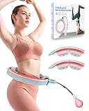 Lorrtta Hula Hoop With Weight Ball with 12+4 Detachable & Adjustable Knots, 60-112 CM Weighted Smart Hula Ring Hoops Plus Size with Counter for Exercise Fitness Hula Hoop Weighted for Adult