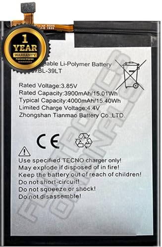 Image of BL-39LT Battery for Tecno Spark 4 KC8 Camon 12 / CC7S Battery with 1 Year Warranty**** (I96)