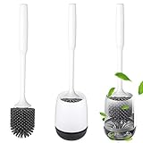 Gesundheit: Antibakteriell kann die Verwendung von Silikon anstelle herkömmlicher Materialien auf der Toilet Brush Bakterien wirksam reduzieren. Das rutschfeste Griffdesign erleichtert das Halten und Langes Griffdesign, keine schmutzigen Hände.
