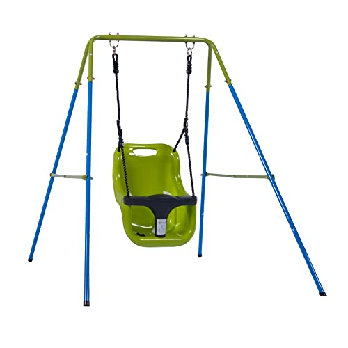 Sandora 40010 Babyschaukel mit Schaukelgestell XNS001-25kg | Schaukel mit Gestell | Baby - Schaukel für Garten
