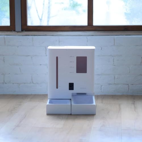 mino 一体型スマート給餌給水器 2K カメラ搭載 犬猫用 音声録音 5Lフードタンク 4L水タンク 2WAY給電 APP制御 5G/2.4Gデュアルモード接続 自動餌やり器 自動水のみ器 自動給餌器 自動給水器 一体器 操作簡単 MN-D001 ホワイト の商品画像 2