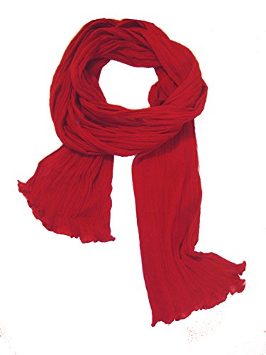 itendance Chèche Écharpe Double Très Long 3 Mètres 100% coton Foulard rouge cerise Cover