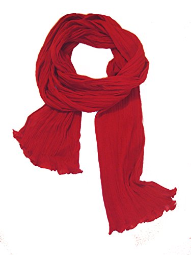 itendance Chèche Écharpe Double Très Long 3 Mètres 100% coton Foulard rouge cerise