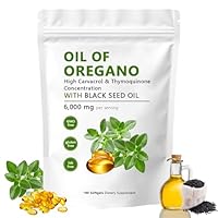 Oil of Oregano with Black Seed Oil Capsules, Oregano Oil Capsules Organic，Non-Gmo,Gluten Free 180 capsule (1pc)