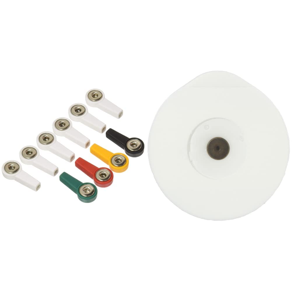 Gima 33367 Adattatore Elettrodi Monouso, Confezione da 10 & Fiab F9060 Elettrodi Monouso in Foam per ECG Ovali, 50 x 48mm, 50 pezzi