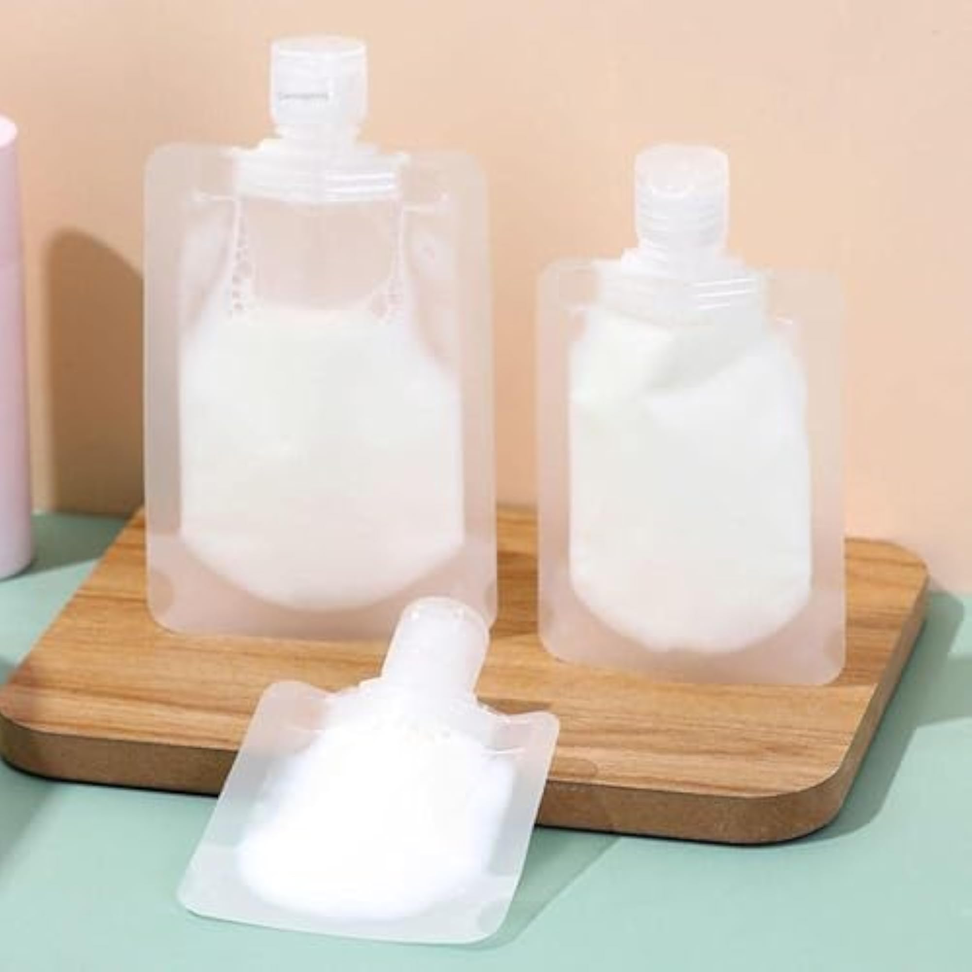 Plastic Travel Fluid Makeup Packing Bag 30Ml/50Ml/100Ml Refillable Pouches