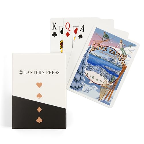 Lantern Press Lake Tahoe, California, 52 naipes póker para adultos