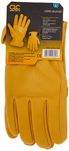 Clc Custom Leathercraft 2060L Top Grain Goatskin Work Gloves, Large, Gold #TOP5