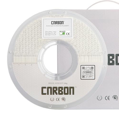 Certified Food Grade PETG 3D Filament - CARBON, 1.75mm, 1kg