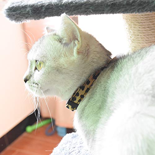 Image of Breakaway Cat Collars with Bell, Set of 3, Durable & Safe Cute Kitten Collars Safety Adjustable Kitty Collar for Cat Puppy 7.5-11in (Leopard)