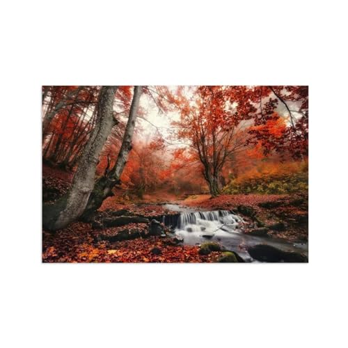 Impression sur toile de paysage d'automne LXURY pour un design intérieur chic