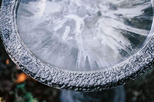 Xbrand Ge2418Bbgr-2 Set Of 2 Birdbaths W/Round Pedestal & Base, 23.6 Inch Tall, Black W/Speckled Gray #TOP5