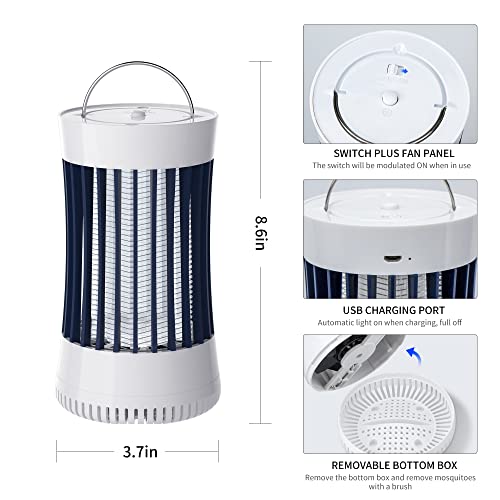 Lulu Home 2 Packs Indoor Bug Zapper With Fan, 1500V High Voltage Lighted Mosquito Lamp Trap, Usb Cable Plug-In Electric Insect Killer Catching Moth Mosquitoes Gnat Fruit Flies, Black & White #TOP1