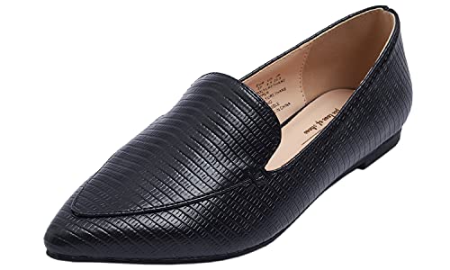 Image of FEVERSOLE Women's Loafer Flat Pointed Fashion Slip On Comfort Driving Office Shoes