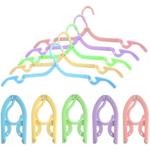 CADEVED 10 Pcs Travel Hangers- Cruise Ship Essentials, Foldable Clothes Hangers Portable Travel Accessories Space Saving for Travel & Home Use(Multi Color) Cover