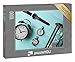 puzzleYOU: Puzzle 1000 Teile „Verschiedene Uhren auf einem hellblauen Tisch, Taschenuhr, Sanduhr, Wecker“ – aus der Puzzle-Kollektion Uhren