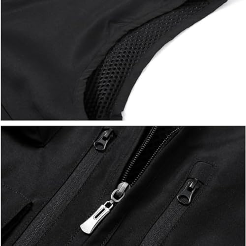 Breathable Mesh Zip Cargo Vest,Men Casual Multi-Pocket Vest,Outdoor Hiking Fishing Cargo Vest Jacket4