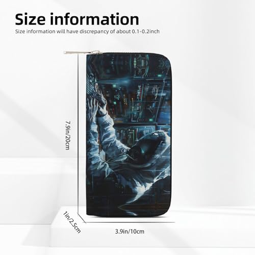 Hacker Attack Print Womens Wallet, Ladies Credit Card Holder, Phone Wallet Purses, Long Clutch Hand Bag4