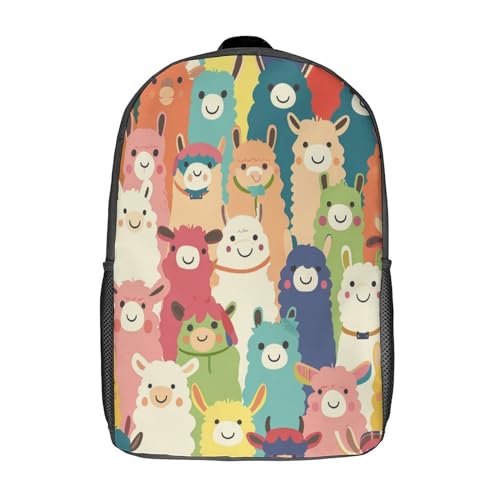 Cartable léger sac a dos pour enfants motif alpaca dessin animé 17"