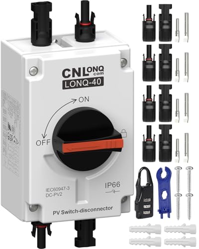 Isolateur DC PV 32A 1200V interrupteur sectionneur solaire IP66 pour boîte électricité extérieure